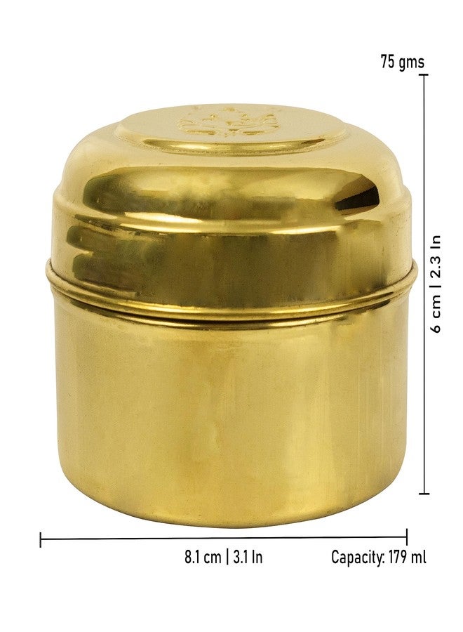 Spillbox Tradition Handicrafted Pure Brass Container|Prasadham Box Mandir|Tiffen,Lunch Box | Roli |Dry Fruit box |Gift Box | Diwali best for Return gift (medium, 1) - Image 2